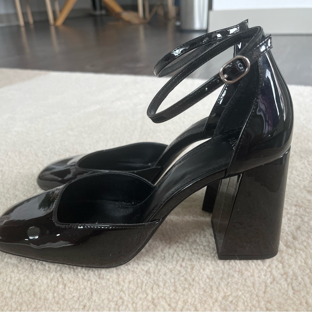 Mango Black Patent Leather Heels